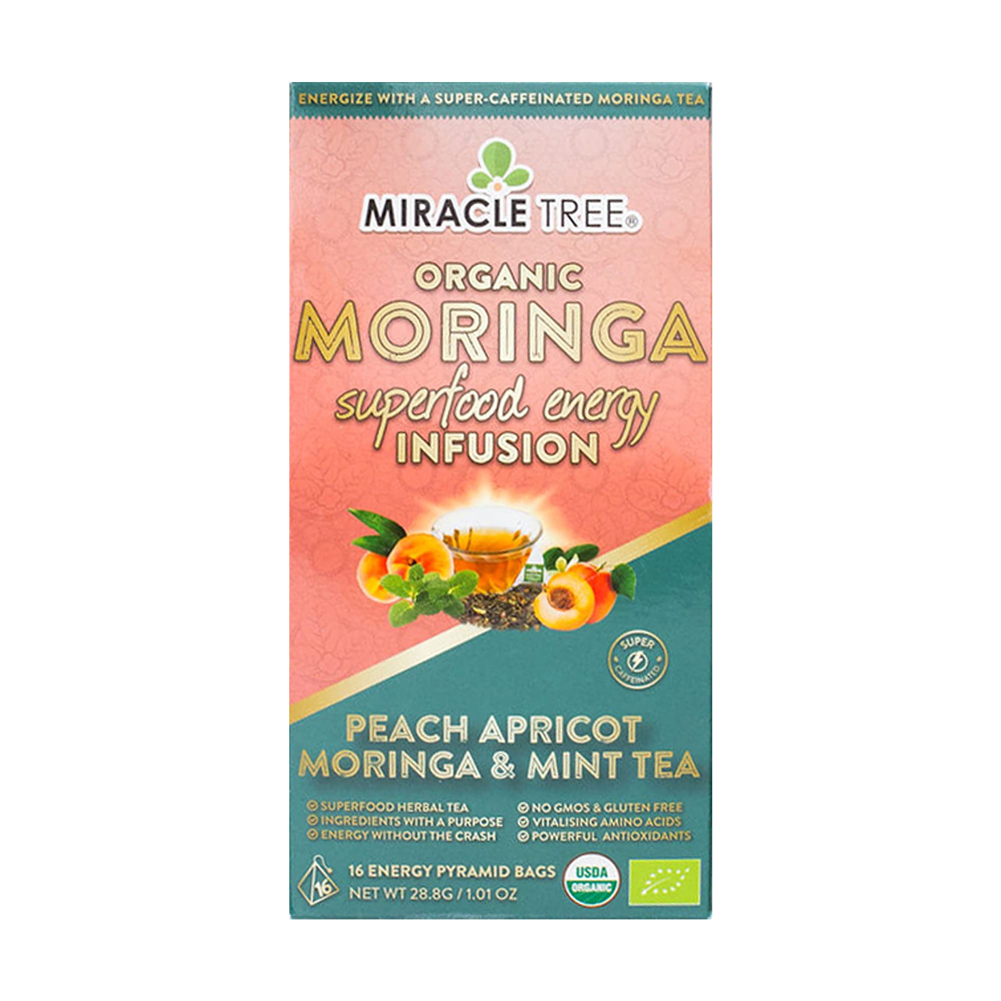 Amazon.com : Miracle Tree's Moringa Energy Tea - Peach Mint